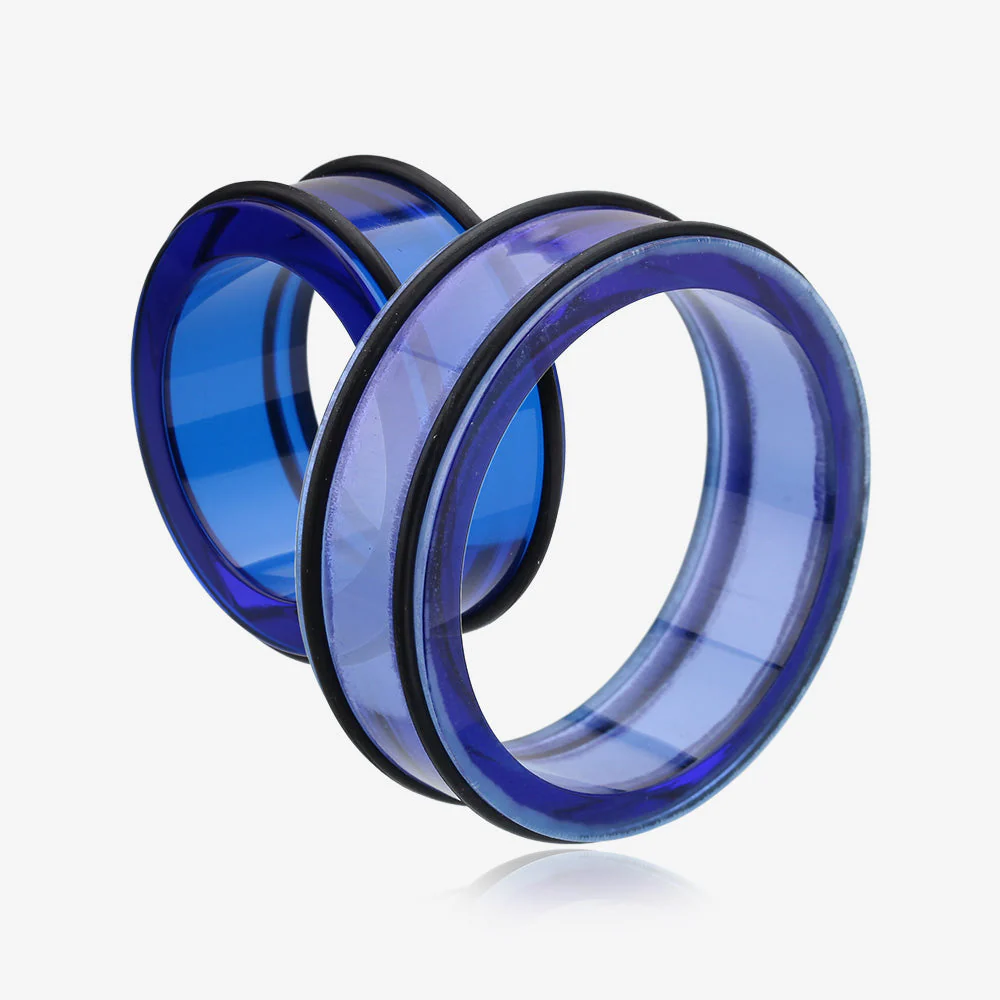 A Pair of Basic UV Acrylic No Flare Regs Ear Gauge Tunnel Plug