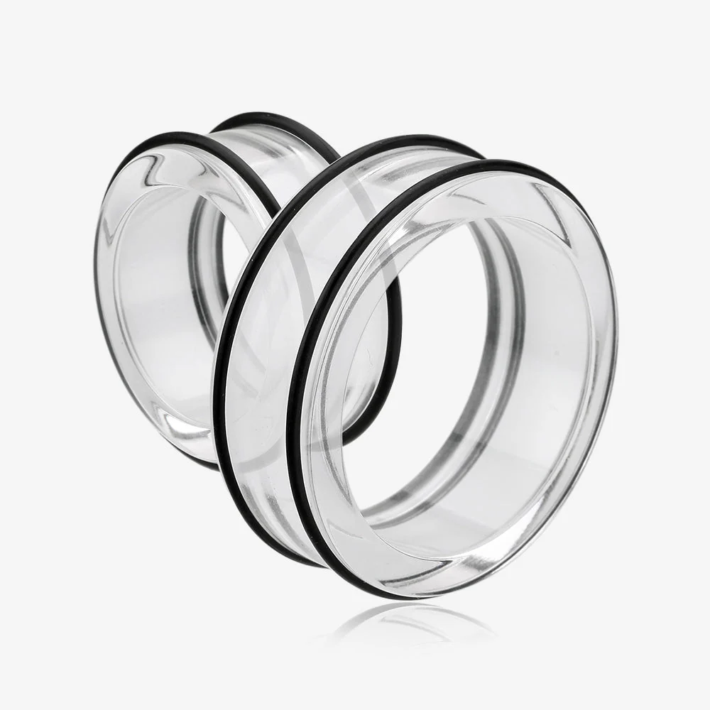 A Pair of Basic UV Acrylic No Flare Regs Ear Gauge Tunnel Plug