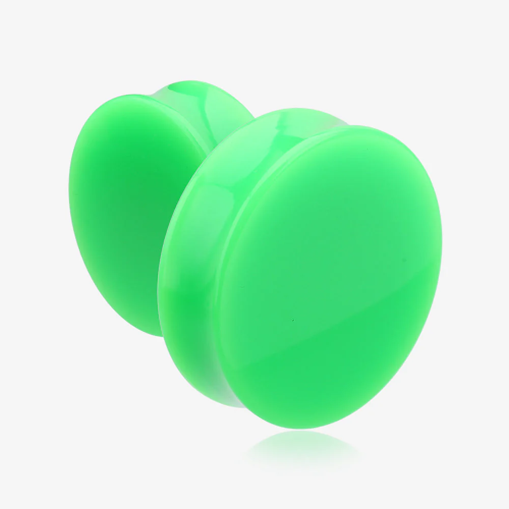 A Pair of Neon Colored UV Acrylic Double Flared Ear Gauge Plug