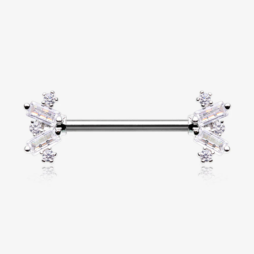 A Pair of Sparkle Overload ZigZag Nipple Barbell