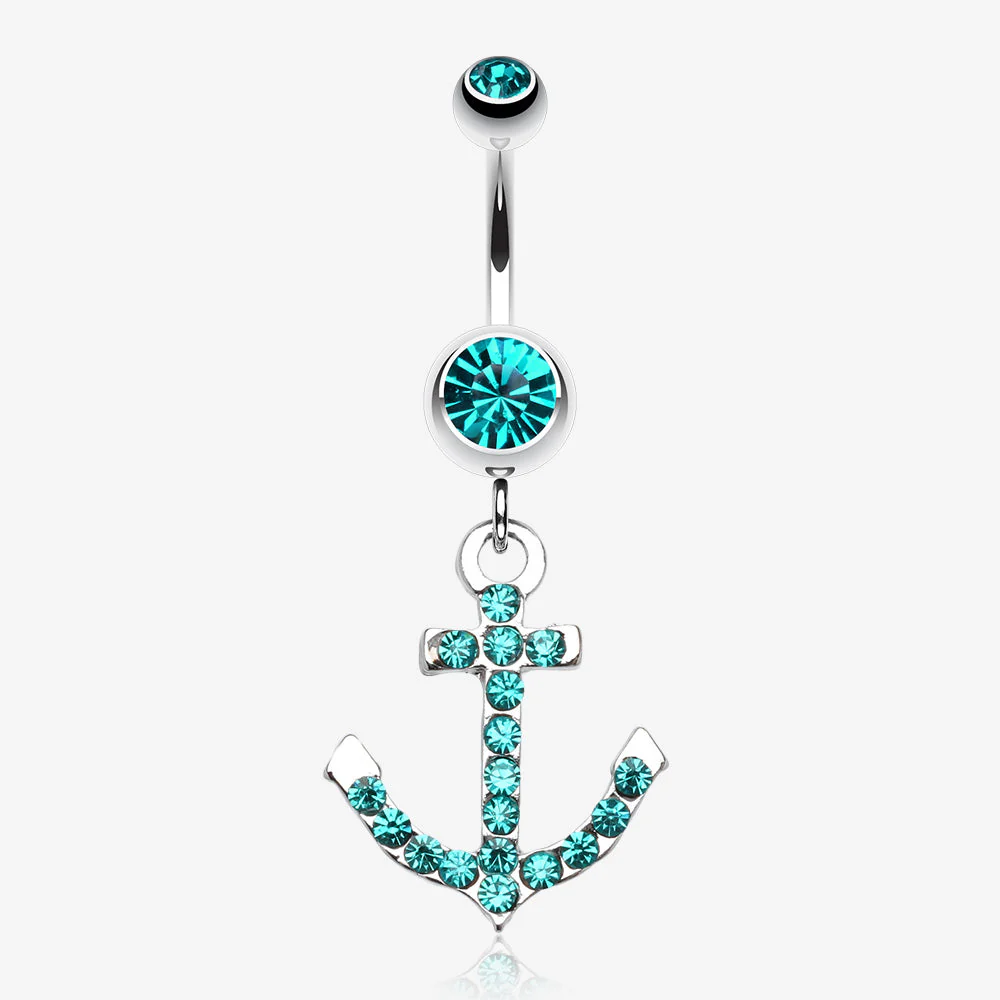 Anchor Gem Sparkle Belly Ring