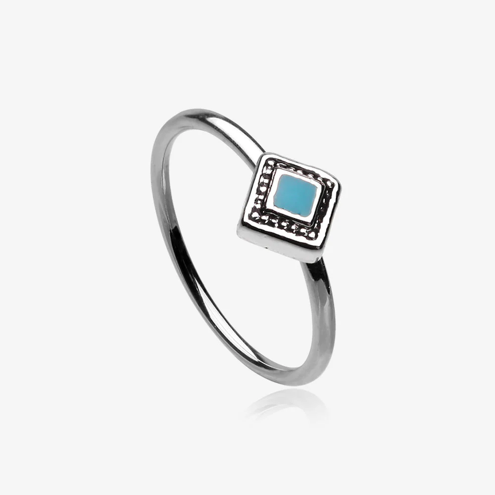 Antique Turquoise Element Bendable Hoop Ring