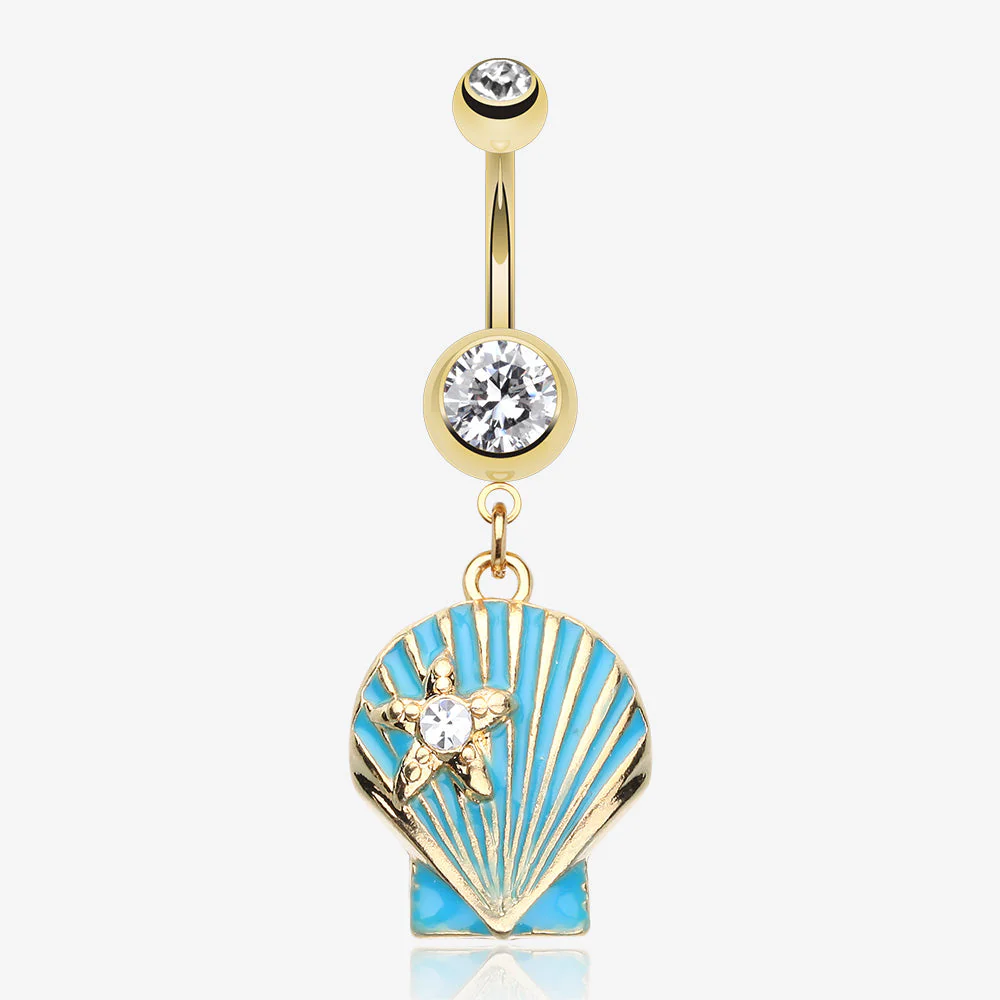 Ariel's Shell Dangle Belly Button Ring