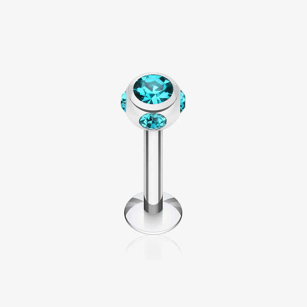 Aurora Gem Ball Steel Labret