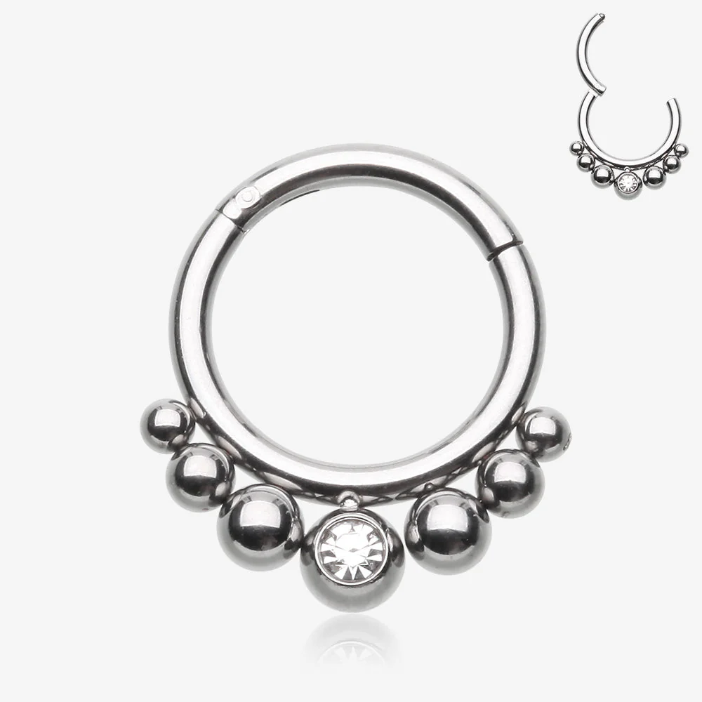 Bali Beads Sparkle Gem Seamless Clicker Hoop Ring