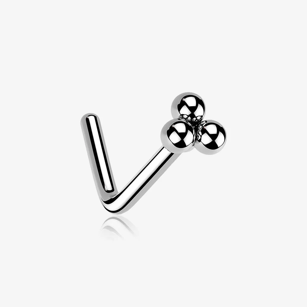Bali Beads Trinity Steel L-Shaped Nose Ring