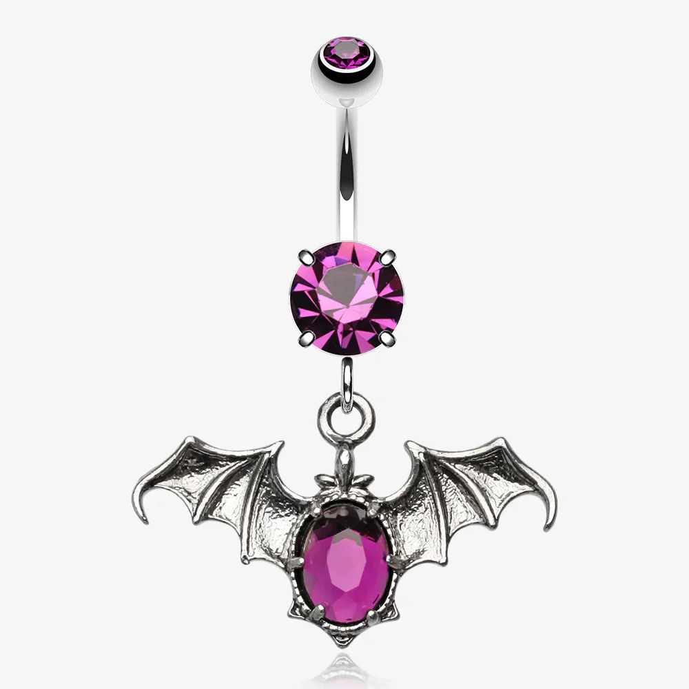 Bat Sparkle Belly Button Ring
