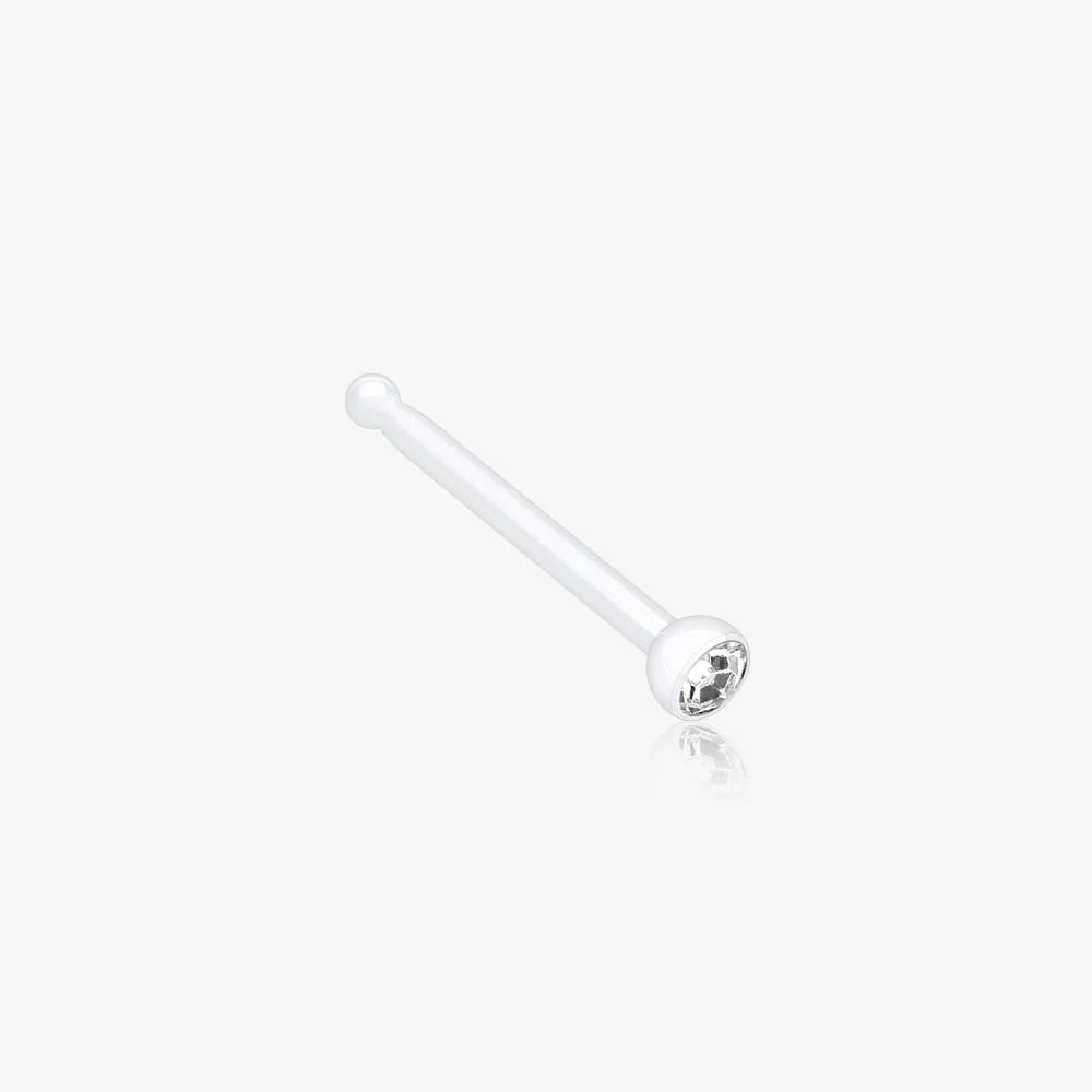 Bio Flexible Press Fit Gem Nose Stud Ring