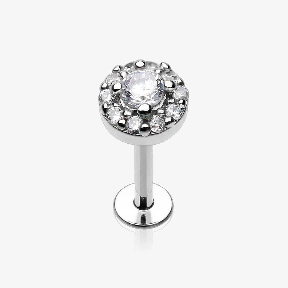 Brilliant Sparkle Multi-Gem Steel Labret