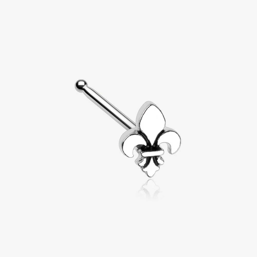 Classic Fleur De Lis Nose Stud Ring