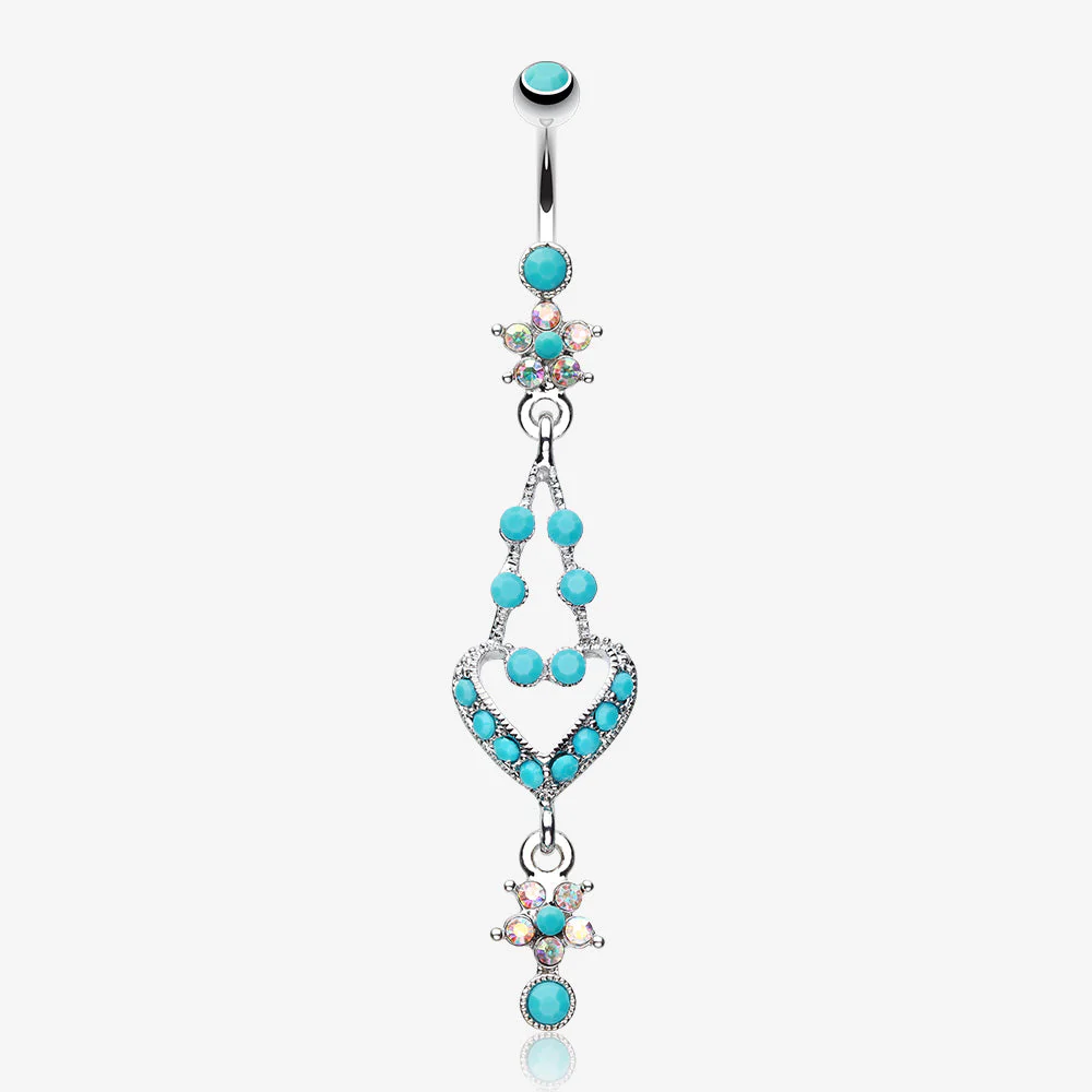 Classic Flora Heart Belly Button Ring