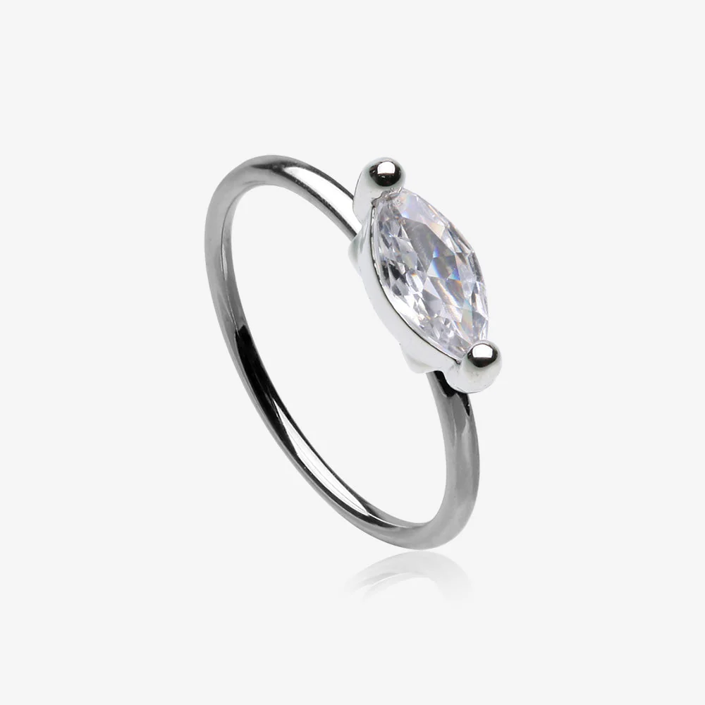 Classic Marquise Gem Sparkle Bendable Hoop Ring
