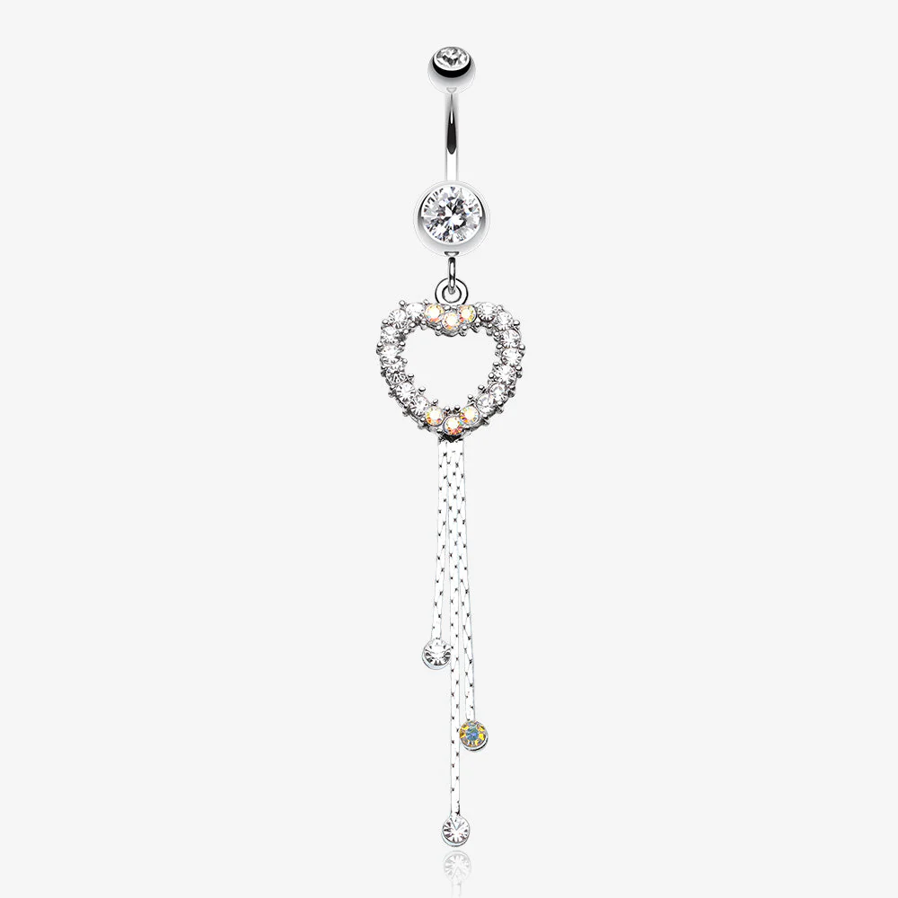 Classy Heart Cascading Belly Button Ring