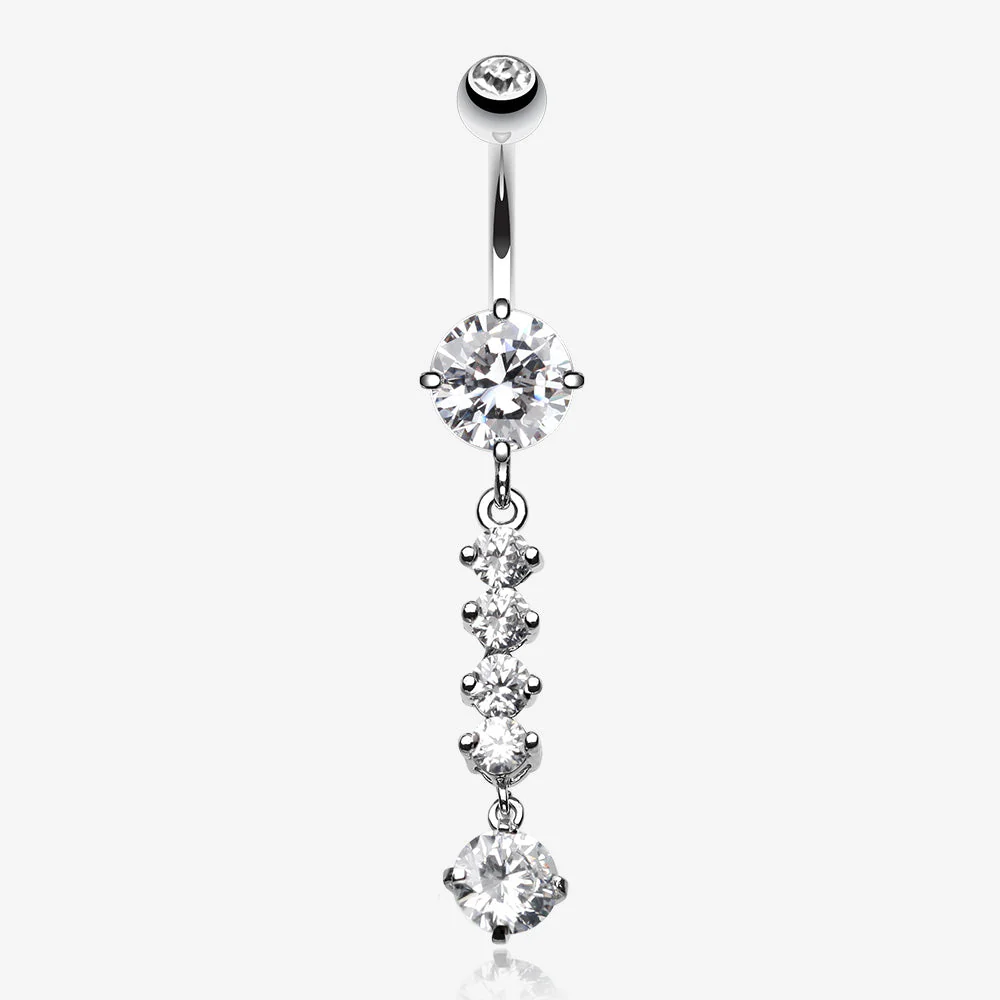 Classy Multi Gem Belly Button Ring
