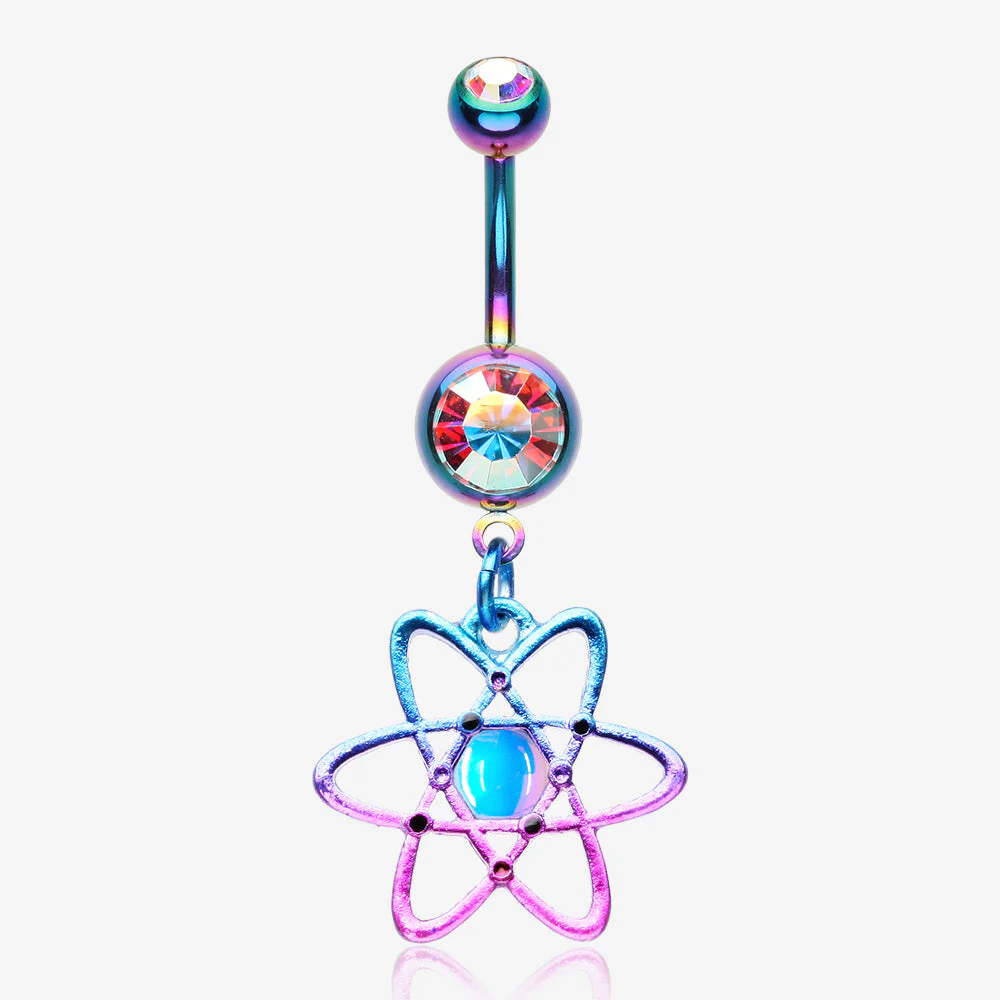 Colorline Atomic Orbital Iridescent Sparkle Belly Button Ring