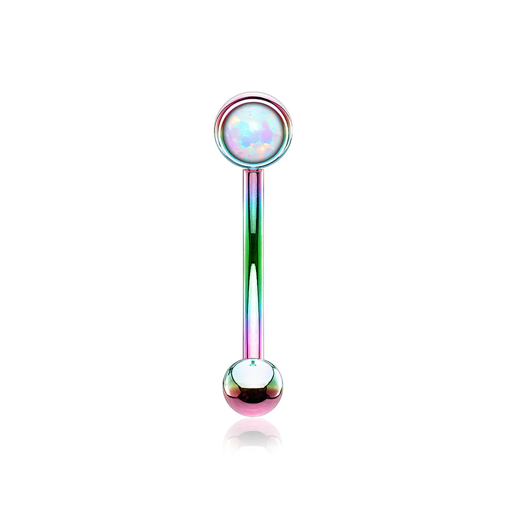 Colorline Fire Opal Press Fit Sparkle Curved Barbell