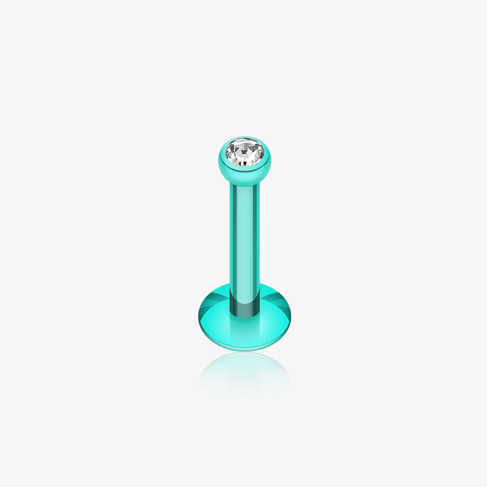 Colorline Gem Ball Internally Threaded Labret