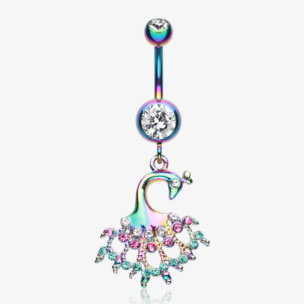 Colorline Peacock Dance Belly Button Ring