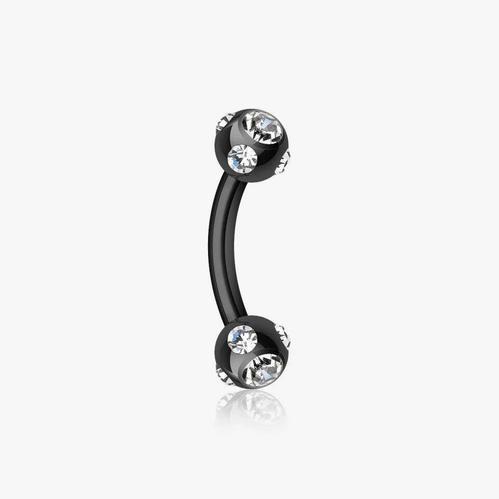 Colorline PVD Aurora Gem Ball Curved Barbell Eyebrow Ring
