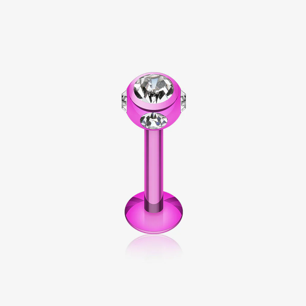 Colorline PVD Aurora Gem Ball Steel Labret