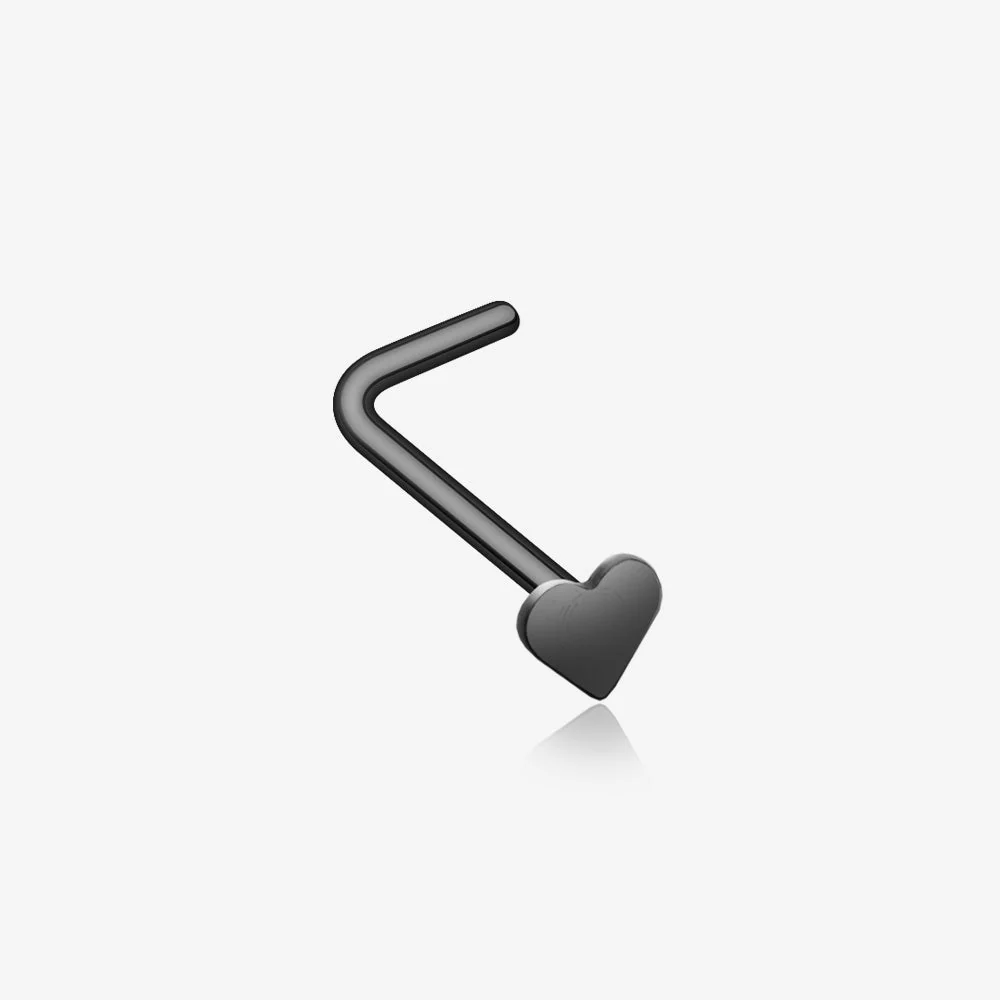 Colorline Steel Heart L-Shaped Nose Ring