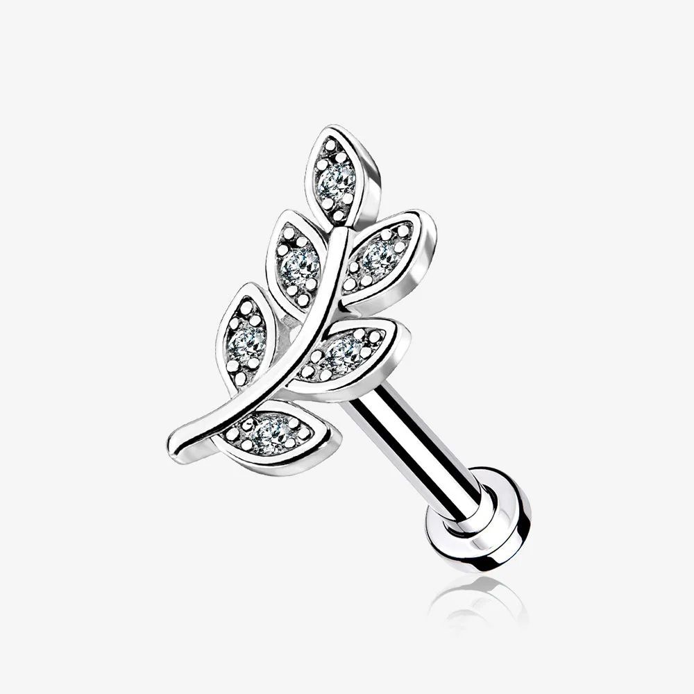 Dainty Leaflet Sparkle Interally Threaded Labret