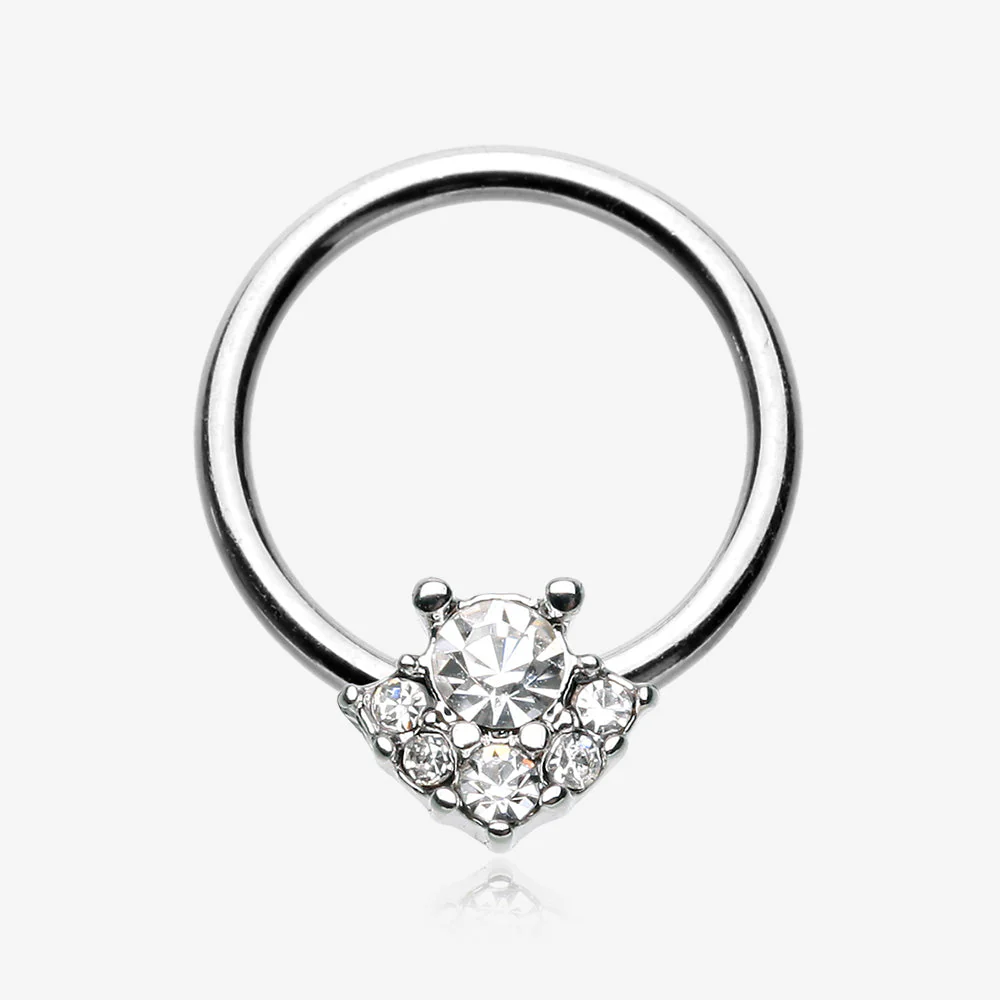 Elegance Dazzle Sparkle Captive Bead Ring