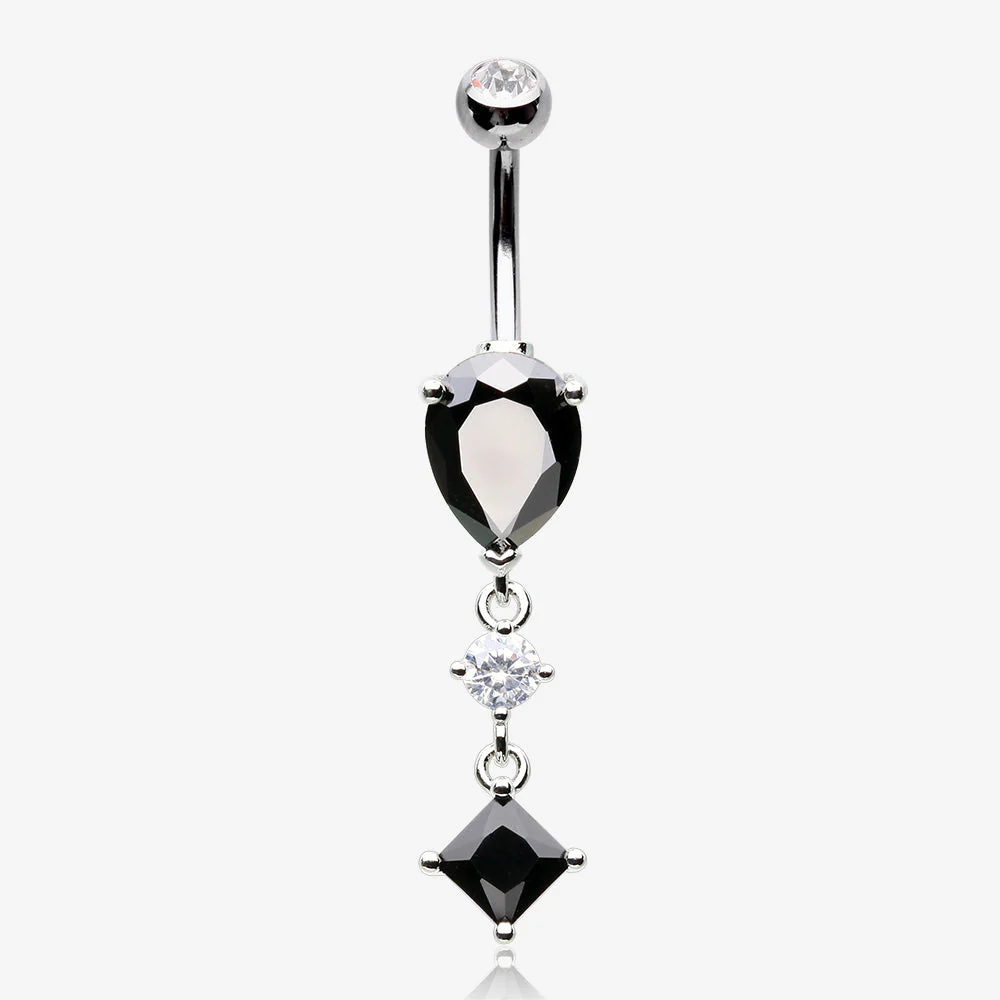 Enchant Sparkle Teardrop Princess Dangle Belly Button Ring