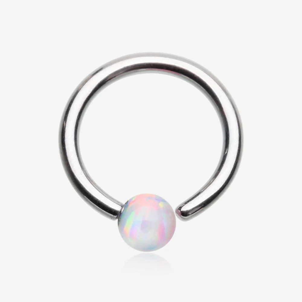 Fire Opal Basic Bendable Twist Hoop Ring