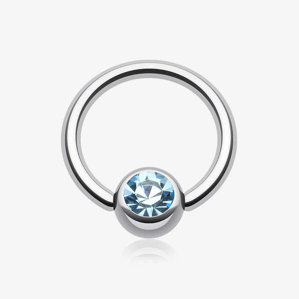 Gem Ball Steel Captive Bead Ring