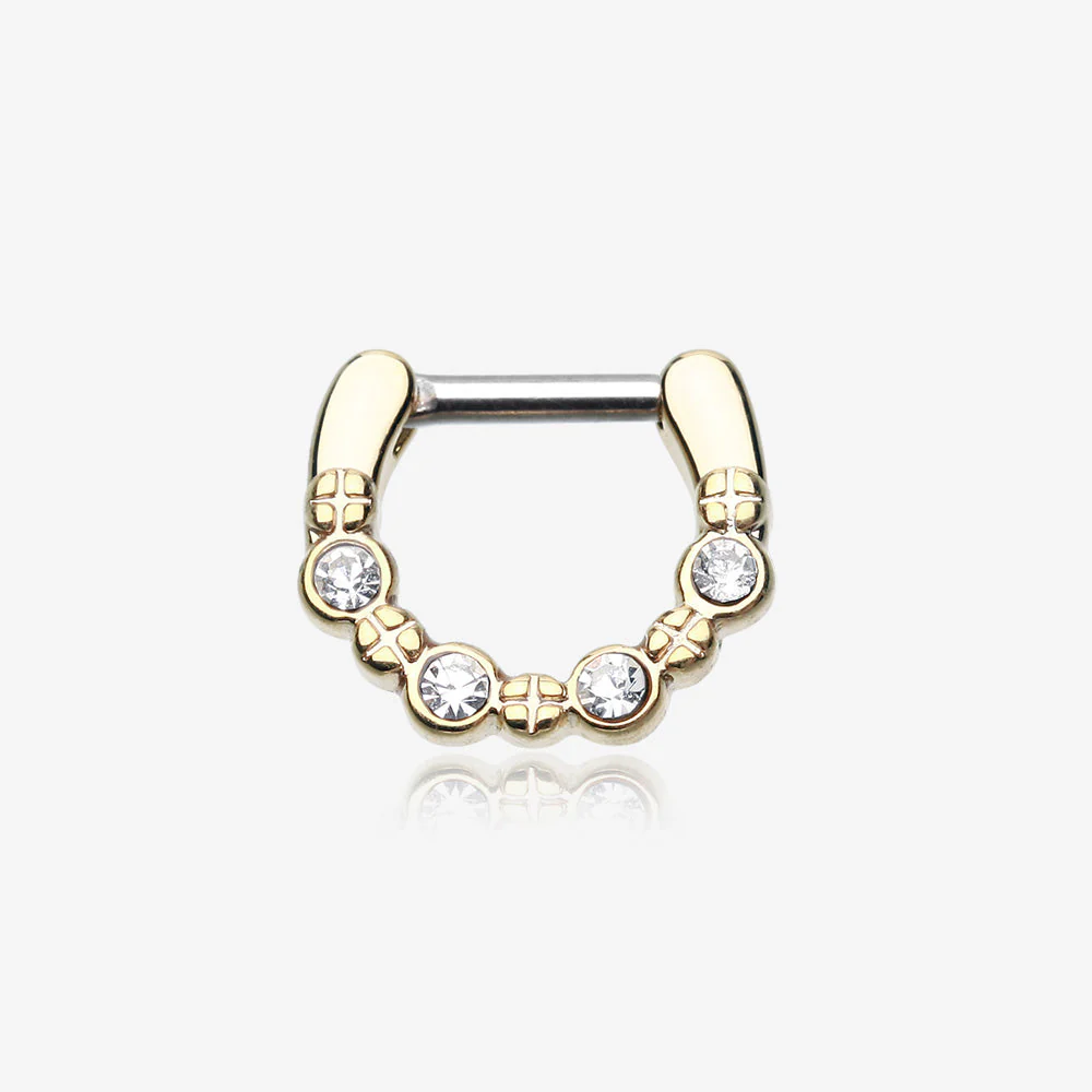 Golden Elan Multi-Gem Septum Clicker