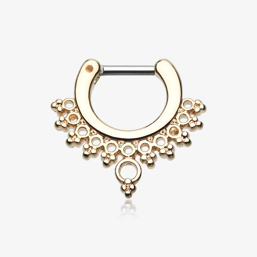 Golden Grand Entice Filigree Septum Clicker