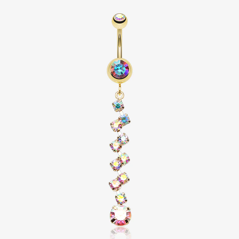 Golden Journey Tier Sparkle Belly Button Ring