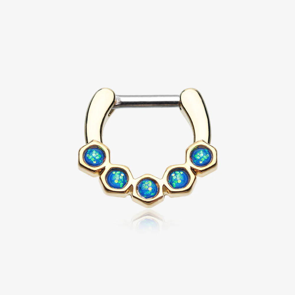 Golden Opal Hexa Gemina Septum Clicker