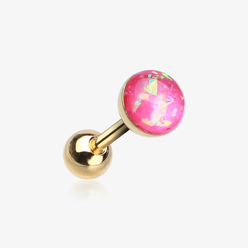 Golden Opal Sparkle Cartilage Tragus Earring