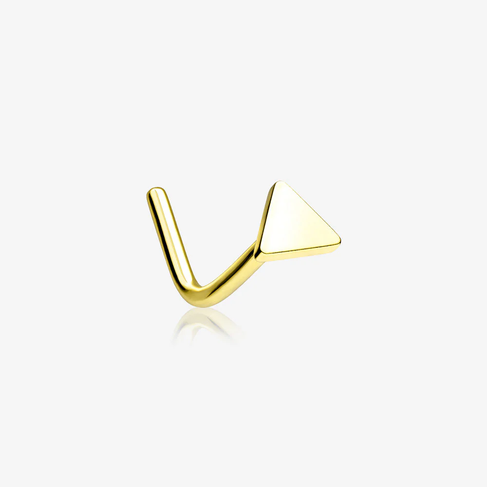 Golden Triangle Plate Top Basic Steel L-Shaped Nose Ring
