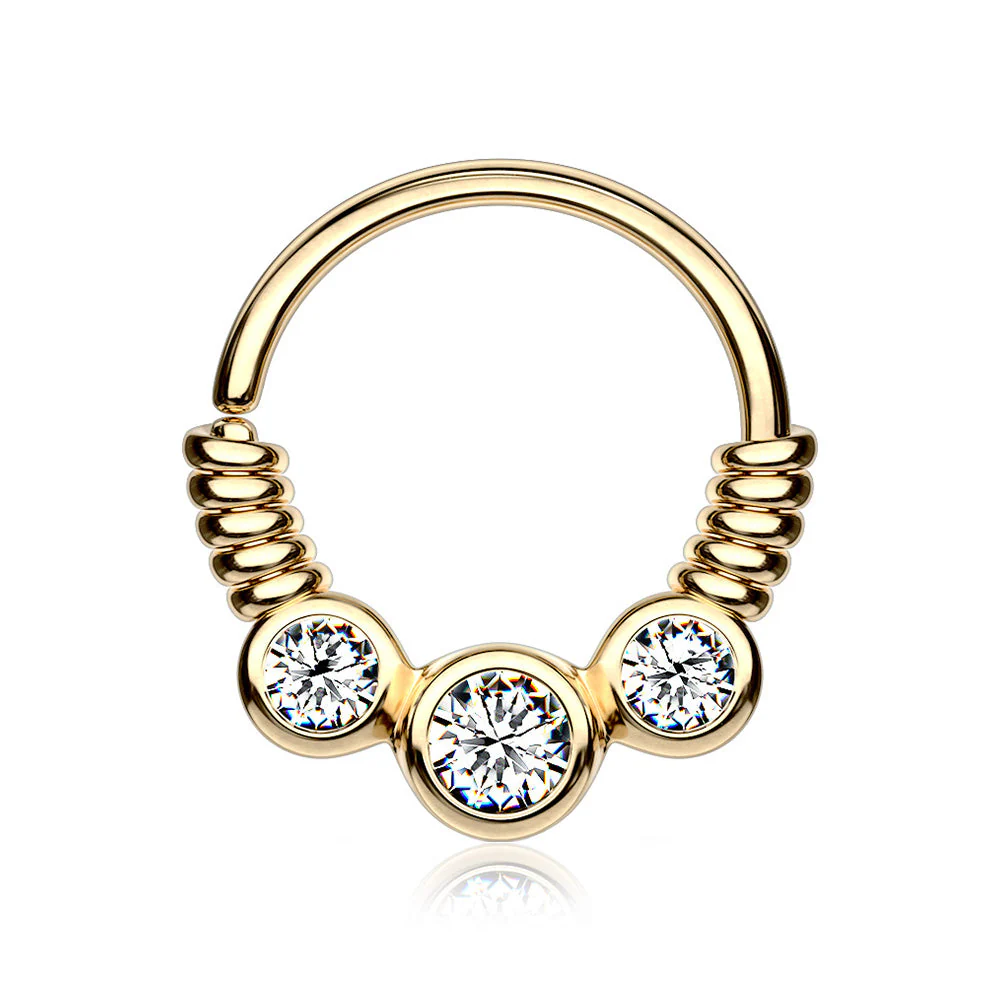 Golden Trine Essence Sparkle Bendable Seamless Hoop Ring
