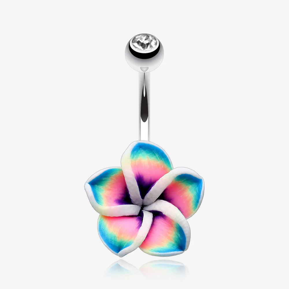 Hawaiian Plumeria Belly Button Ring