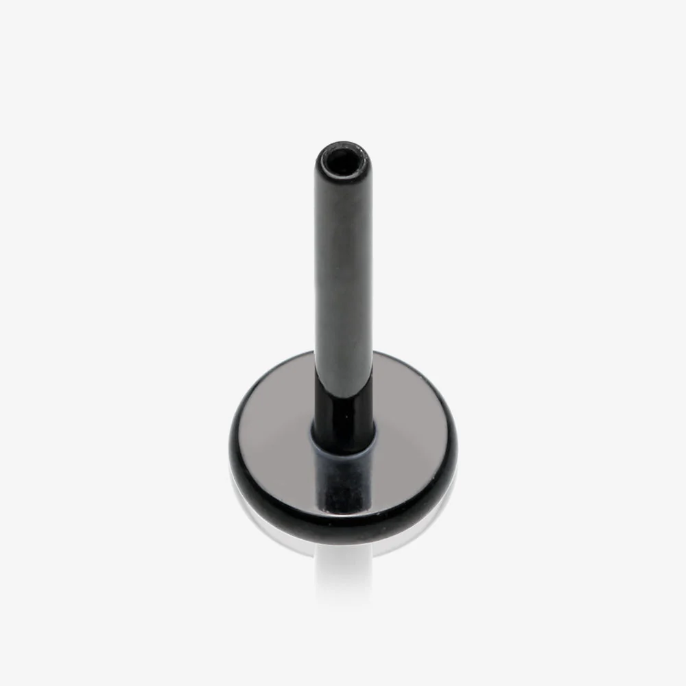 Implant Grade Titanium OneFit Threadless Blackline 4mm Base Flat Back Stud Labret Bar Part