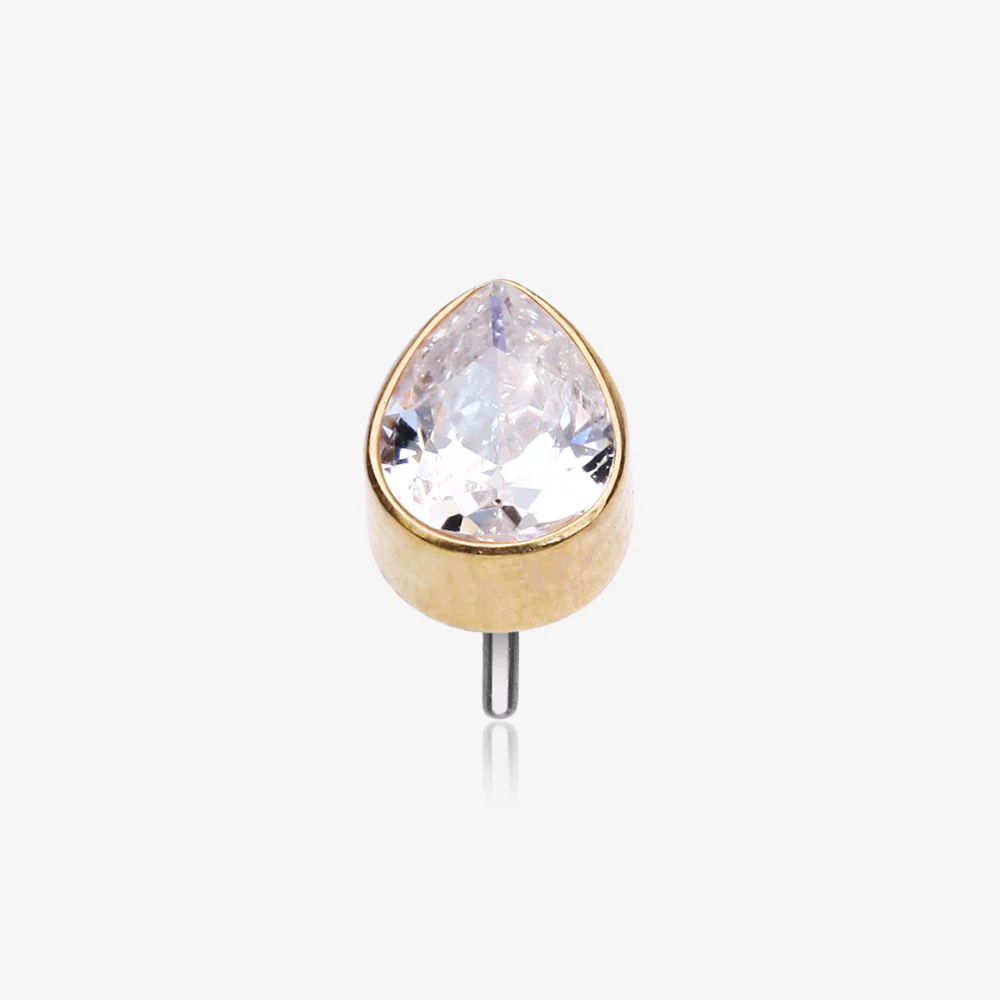 Implant Grade Titanium OneFit Threadless Golden Teardrop Sparkle Top Part