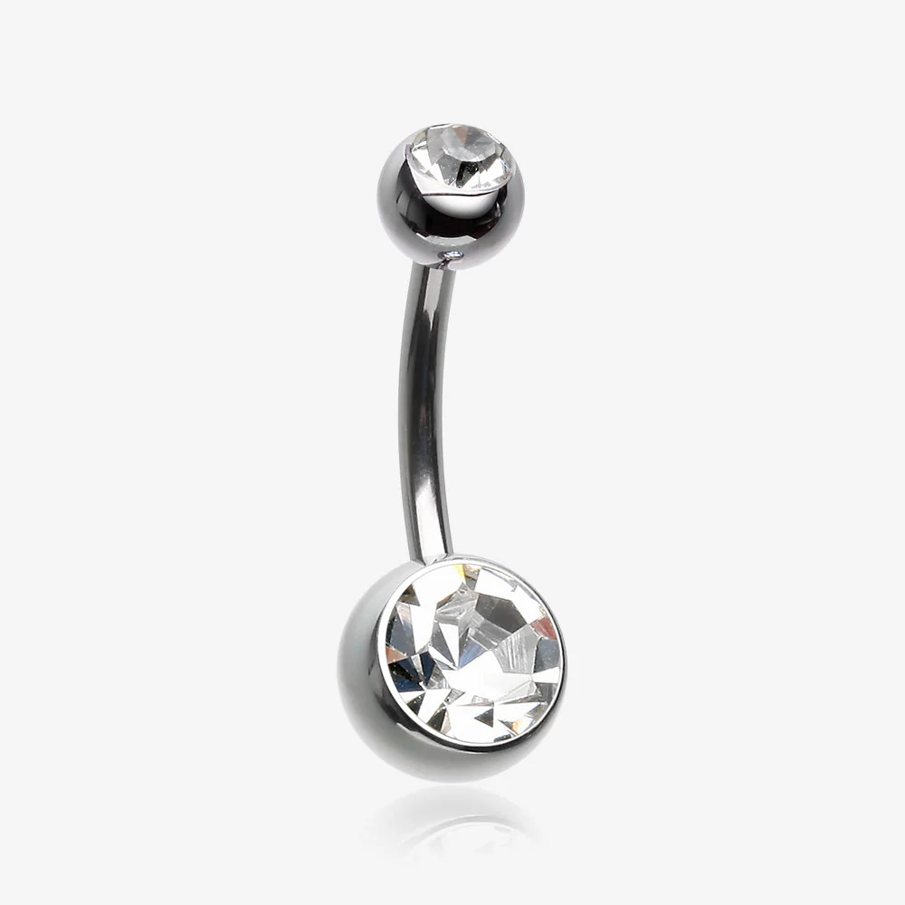 Implant Grade Titanium Internally Threaded Basic Belly Button Ring