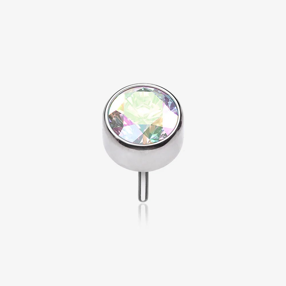 Implant Grade Titanium OneFit Threadless Bezel Round Gem Sparkle Top Part