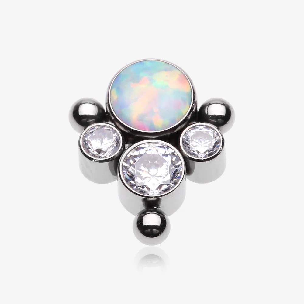 Implant Grade Titanium OneFit Threadless Bali Beaded Essence Fire Opal Sparkle Top Part