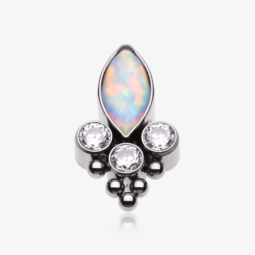 Implant Grade Titanium OneFit Threadless Bali Marquise Monarch Fire Opal Top Part