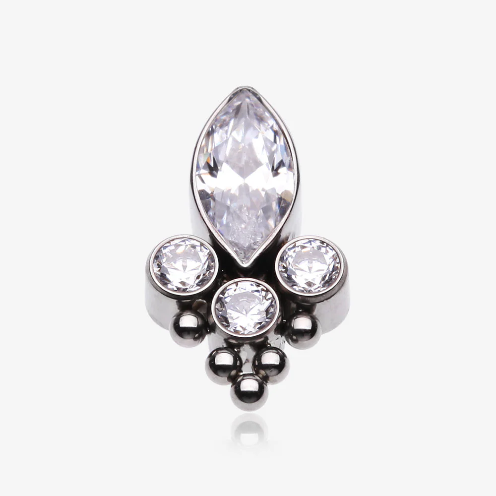 Implant Grade Titanium OneFit Threadless Bali Marquise Monarch Sparkle Top Part