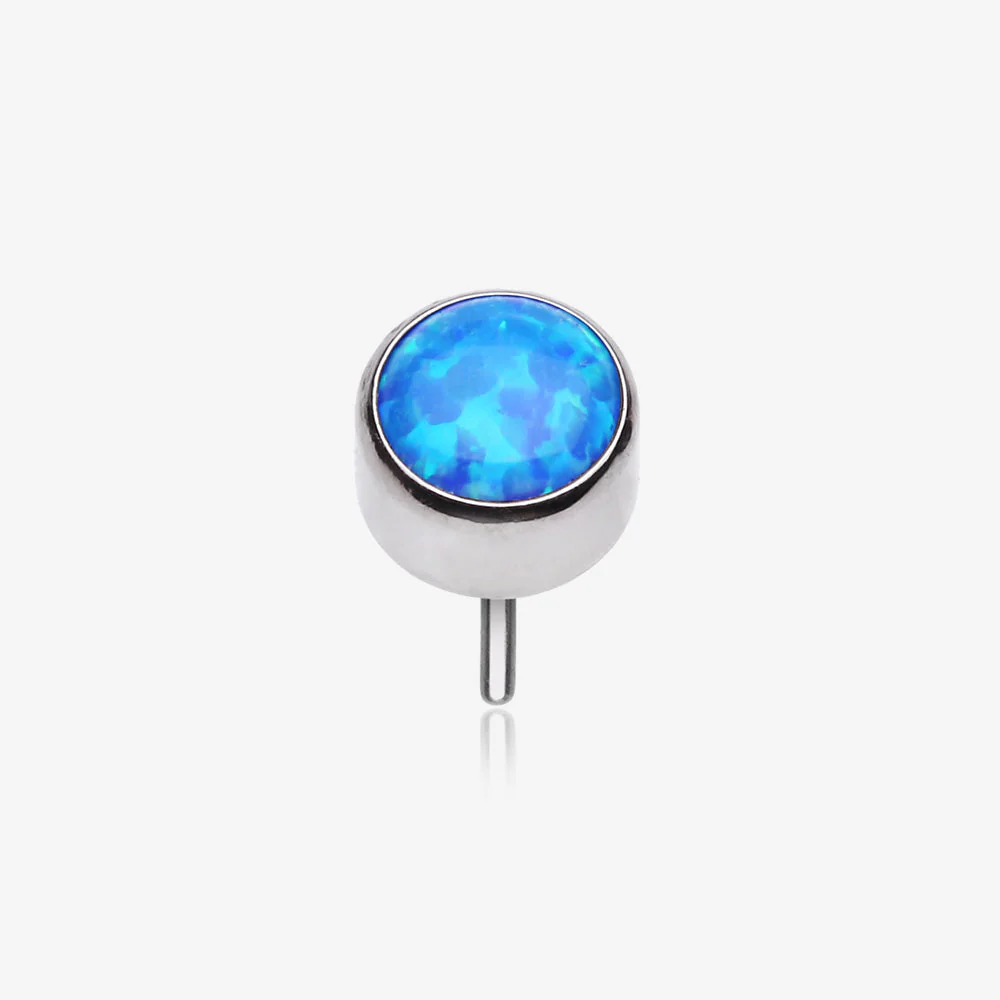 Implant Grade Titanium OneFit Threadless Bezel Round Fire Opal Sparkle Top Part