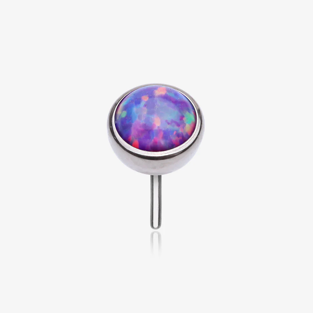 Implant Grade Titanium OneFit Threadless Bezel Set Fire Opal Top Part