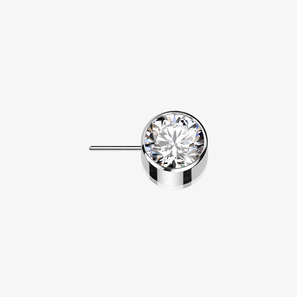 Implant Grade Titanium OneFit Threadless Bezel Set Sparkle Front Facing Part