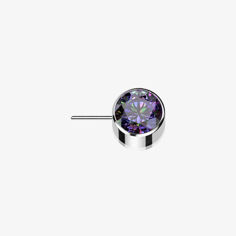 Implant Grade Titanium OneFit Threadless Bezel Set Sparkle Front Facing Part