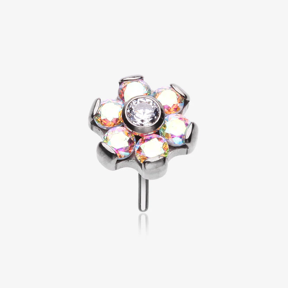 Implant Grade Titanium OneFit Threadless Brilliant Sparkle Flower Top Part